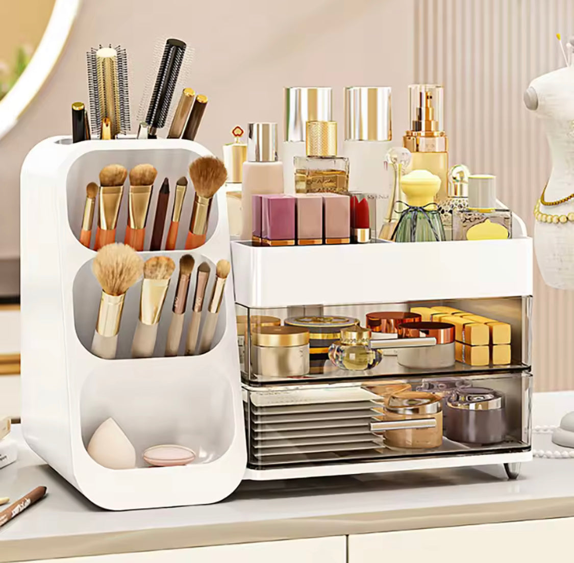 Makeup Organizer With Drawers, Makeup Sundries Storage Organizer, Cosmetic Display Case Makeup Organizer With Drawers, Makeup Sundries Storage Organizer, Cosmetic Display Case